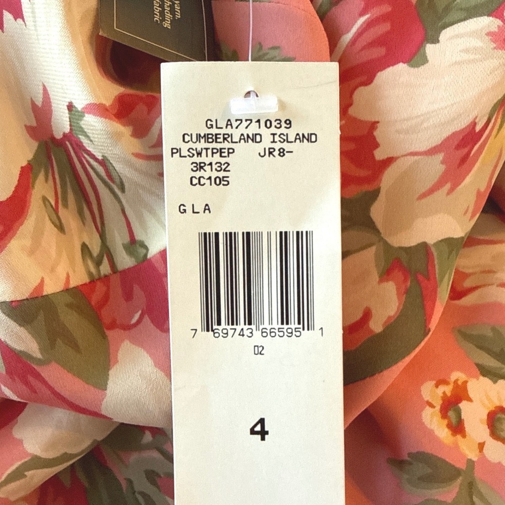 NEW Jones New York Y2K Silk Floral Midi Dress 4 Pink/Coral Dainty Soft Girl - Picture 6 of 10